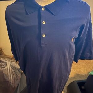 Dark Blue Colored Soft Touch Pique Polo by Ralph Lauren Polo Shirt